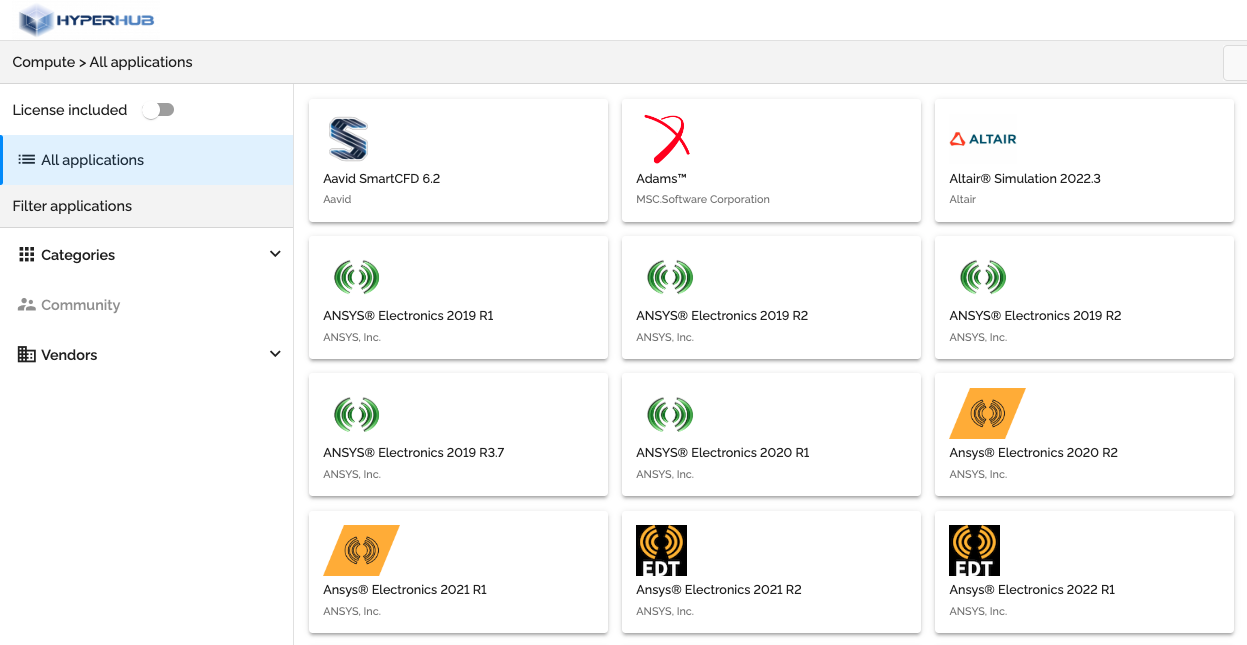 HyperHub application marketplace